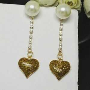 Gold Shimmer Heart Earrings